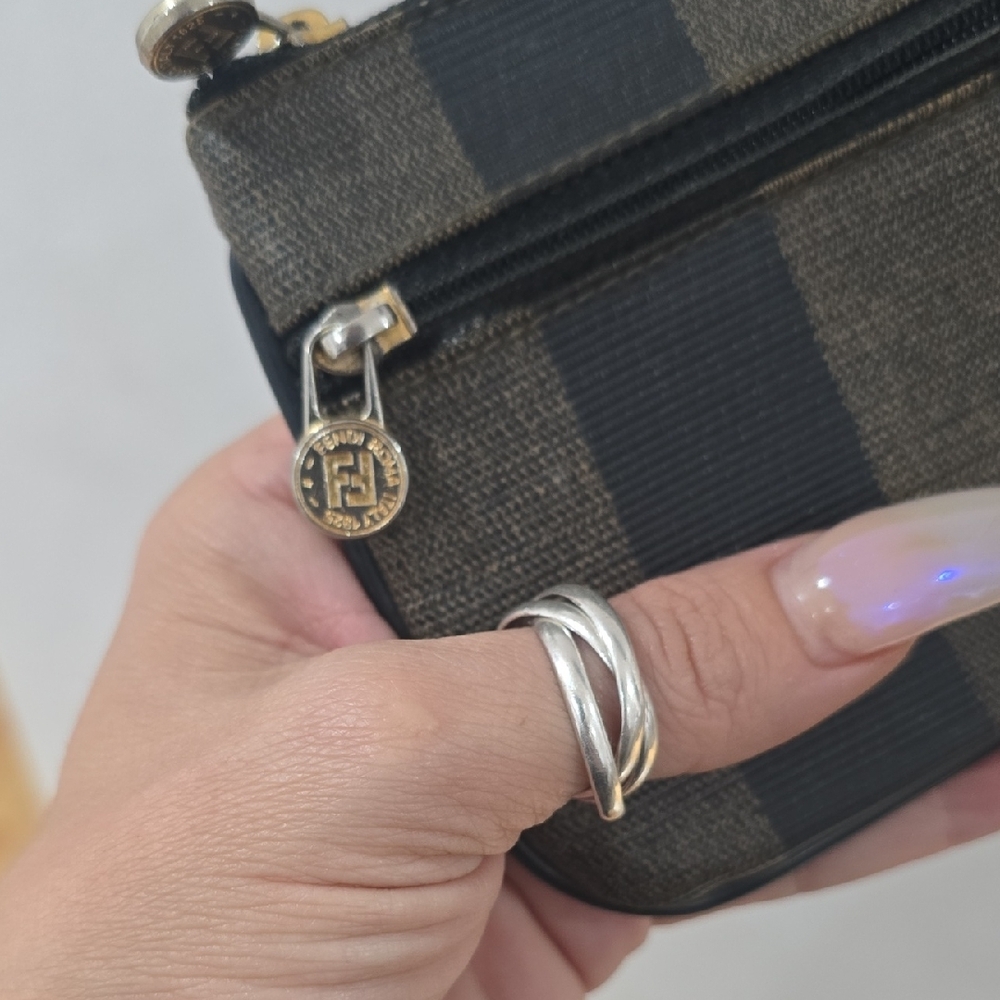 Fendi Black and Brown Striped Pouch - Picture 3 of 16